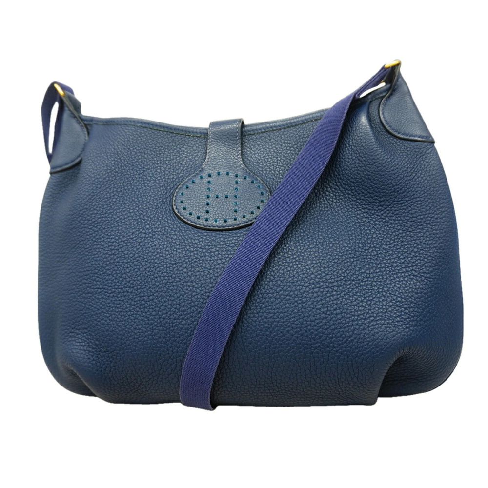 Hermes Rodeo Shoulder Bag, Taurillon Clemence Leather, Bleu de Malte, □L stam...